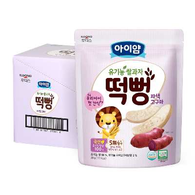 [타임세일] 아이얌 유기농쌀과자 자색고구마떡뻥 1box - 6개입 (30g×6개)
